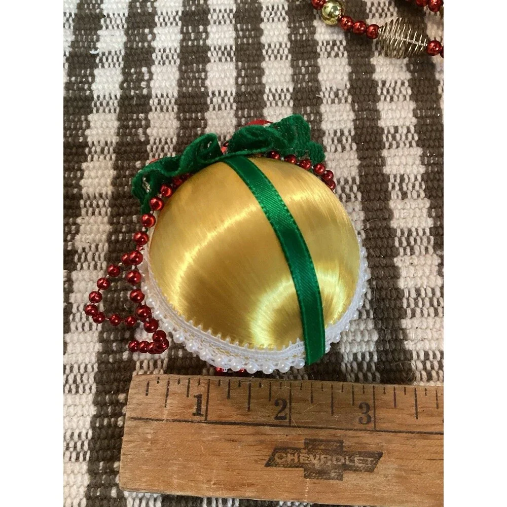Satin & Lace Handmade Ball Christmas Tree Ornaments & Felt Diamond Shaped Decor